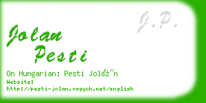 jolan pesti business card